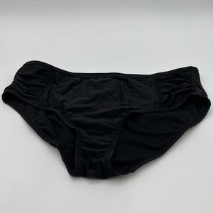 COLLECTIONS BY CATALINA Bikini Bottoms Solid Black M 8 - 10 Ruching Low Rise 718